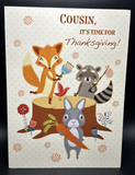 Happy Thanksgiving Cousin Greeting Card w/Envelope