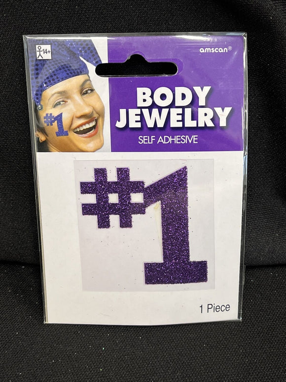 Amscan 396126.14 No.1 Body Jewelry, Purple