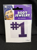 Amscan 396126.14 No.1 Body Jewelry, Purple