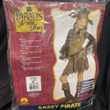 Sassy Pirate Caribbean Buccaneer Halloween Child Costume Medium 8-10