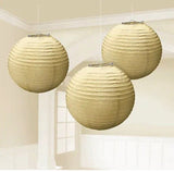 GOLD PAPER LANTERNS (3) ~ Birthday Wedding Baby Shower Party Supplies Decoration