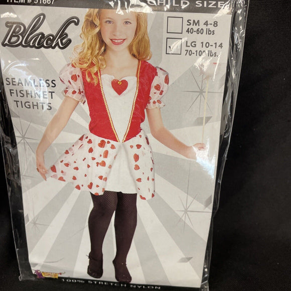 Brand New Child Fishnet Tights Costume Accessory (Black) Large 10-14