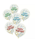 6 (Pack) Bright Happy Birthday 12”Confetti Balloons Party Decor