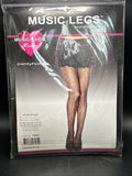 Music Legs Hosiery 7262 Spandex Mesh Hearts Accents Black OSFM