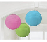 Paper Decorative Lanterns 3 Pack Pink,Blue,Green