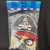 Pirate's Treasure Map Caribbean Kids Birthday Party Favor Paper Pirate Masks