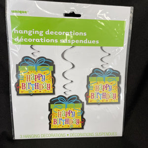 32" Hanging Happy Birthday Decorations, 3ct