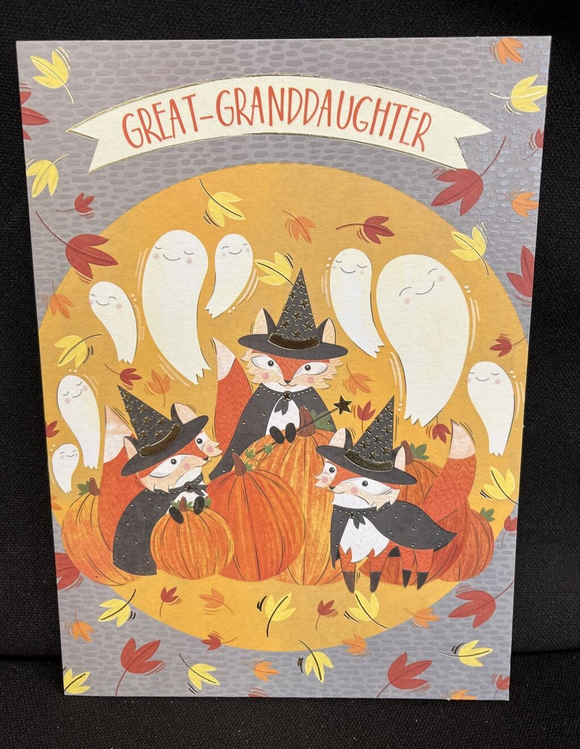 Happy Halloween Great-Granddaughter Greeting Card w/Envelope