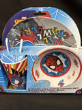 Spiderman 5 Pc Melamine Kids Dining Set3