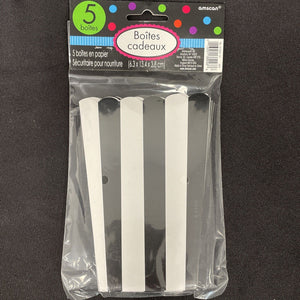 amscan Black Striped Scalloped Popcorn Boxes-5 Pcs