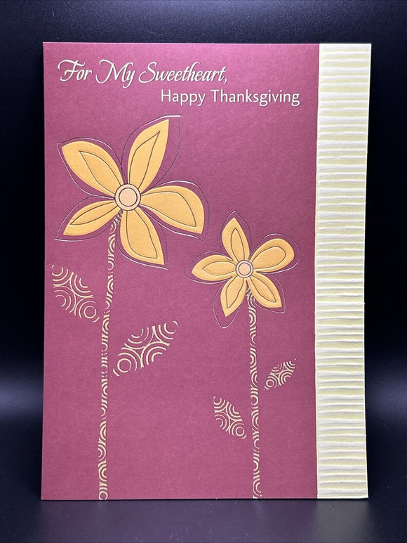 Happy Thanksgiving Sweetheart Greeting Card w/Envelope