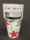 Christmas Wishes Holly Poinsettia Flower Winter Holiday Party 9 oz. Paper Cups