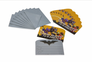 New Lego The Batman Movie  Birthday Party Invitations w/Envelopes 8 ct