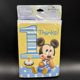 Mickey's 1st Birthday Party Supplies Thank You Notes w/ envelopes, seals 8ct.