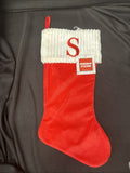 Red Lettered S Plush Satin Christmas Stocking New With Tags1