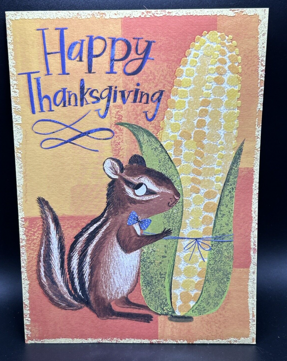 Happy Thanksgiving Boy Greeting Card w/Envelope