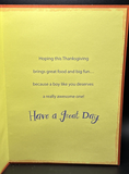 Happy Thanksgiving Boy Greeting Card w/Envelope