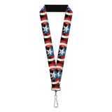 MARVEL AVENGERS Lanyard - 1.0" - Captain America Pop Art Shield Repeat- WCA049