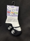 Tic Tac Toe Baby Mary Jane Sock Age 6-12 Mos White/Black