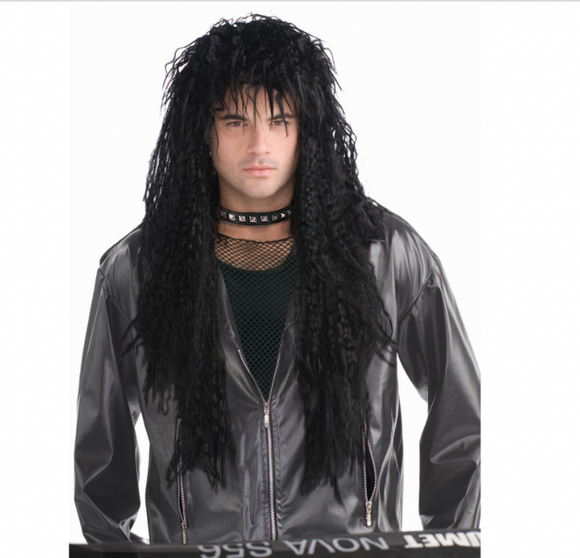 Hard Rocker Wig 80's Rock Star Fancy Dress Up Halloween Adult Costume Accessory