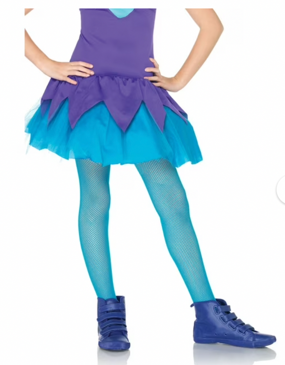 Enchanted Costume Children's Fishnet Tights  Child Costume Blue L (7-10)