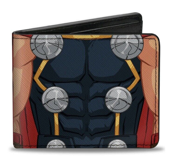 MARVEL AVENGERS Bi-Fold Wallet - Thor Character Close-Up Front and Back