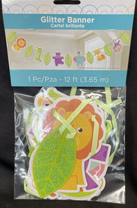 Hello Baby Shower Jungle Animals 12 Ft Banner