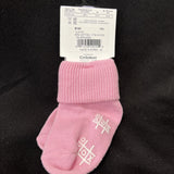 Tic Tac Toe Toddler Cuff Sock w/Non-slip Sizw 12-24 Months Pink