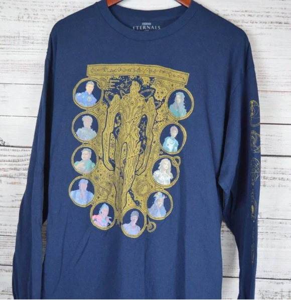 Loot Crate Eternals Exclusive Long Sleeve T-shirt Blue Mens Size 5XL