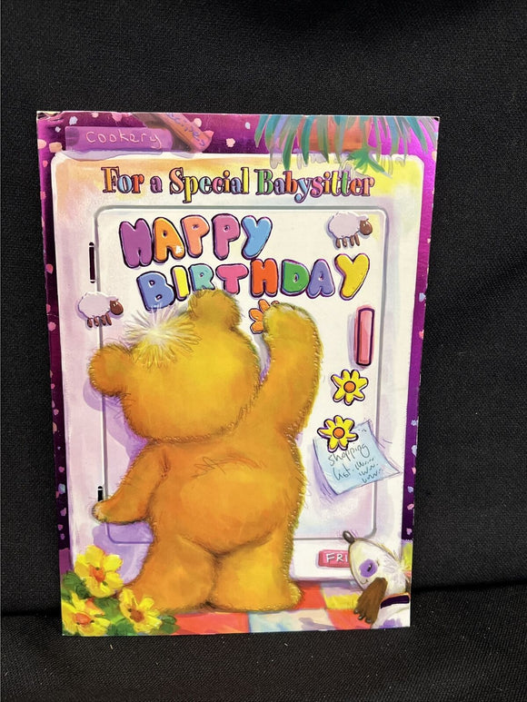 Happy Birthday Babysitter Greeting Card w/Envelope