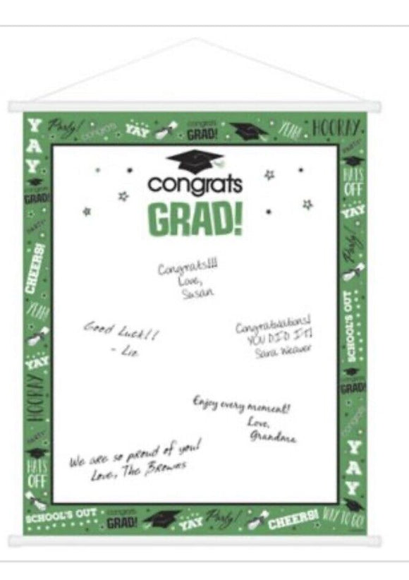 Green Graduation Sign-in Sheet 19x24”