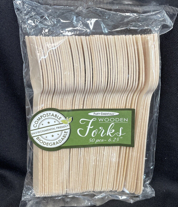 50 Spoons Eco-Friendly Disposable Wooden Cutlery Biodegradable Natural Birchwood