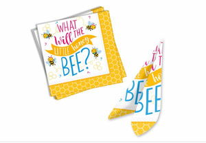 Gender Reveal What Will the Little Honey Bee? Baby Shower Beverage Napkins