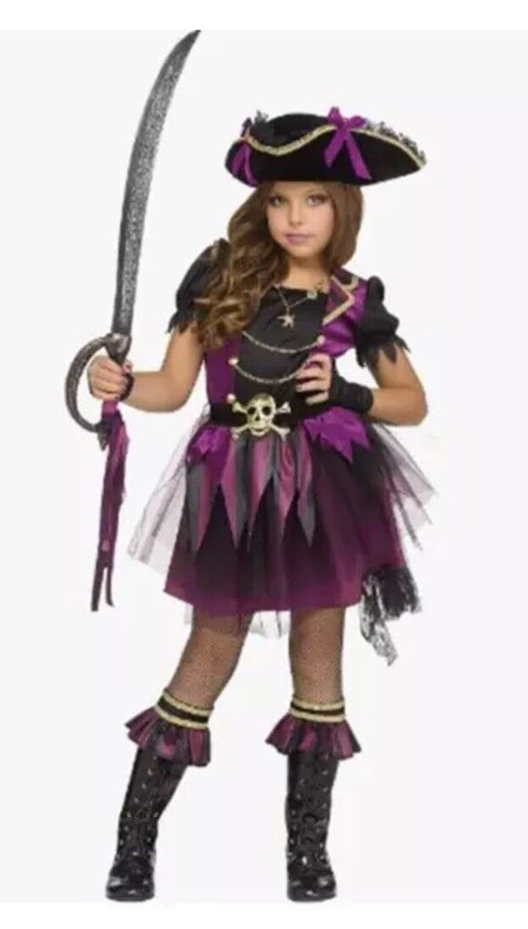 Stormy Seas Queen - Purple/Black/Gold - Costume - Girls Large 12-14