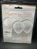 3 12” Confetti Clear Latex Balloons Confetti - Rose Gold/White/Light Pink