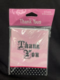 Pink Zebra Party Thank You Notes 8ct