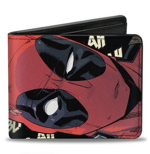 Deadpool Face Close Up Blah Blah Blah Marvel Comics Bifold Wallet Marvel