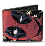 Deadpool Face Close Up Blah Blah Blah Marvel Comics Bifold Wallet Marvel