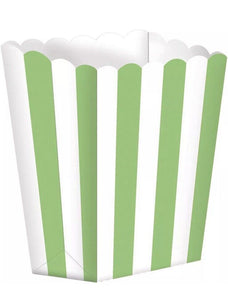 Green Striped Popcorn Treat Boxes x 5