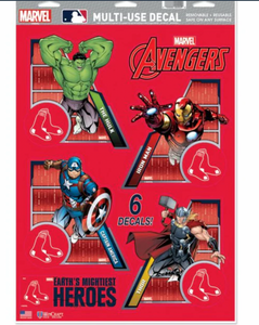 Boston Red Sox  /  MARVEL Multi-Use 6 Piece Decals 11" x 17"