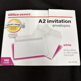 Office Depot A2 Invitation Envelopes Ivory 100 Count  Peel To Close1