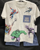 Marvel Comics Super Heroes Tshirt Shorts Set Size 4T