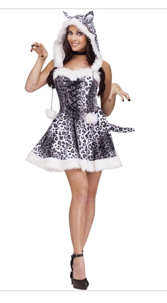 Snow Leopard Women's Fancy Dress Costume Size Med/Large 10-14