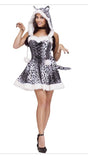 Snow Leopard Women's Fancy Dress Costume Size Med/Large 10-14