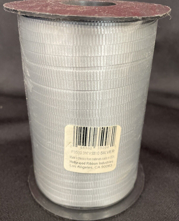 Silver Curling Ribbon (Pack of 1) 500 Yards