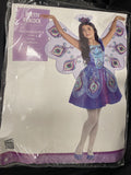 Pretty Peacock Girl's Large 12-14 Halloween Costume