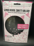 Black 36” Gender Reveal Confetti Balloon - Pink Confetti