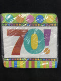 Happy 70th Birthday 'Dots and Stripes' Small Napkins (16ct)