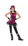 Fun World Girls Multi Color Rockin Skull Pirate Girl Costume Size Large 12-14