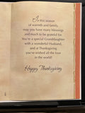 Happy Thanksgiving Granddaughter And Husband Greeting Card W/Envelope